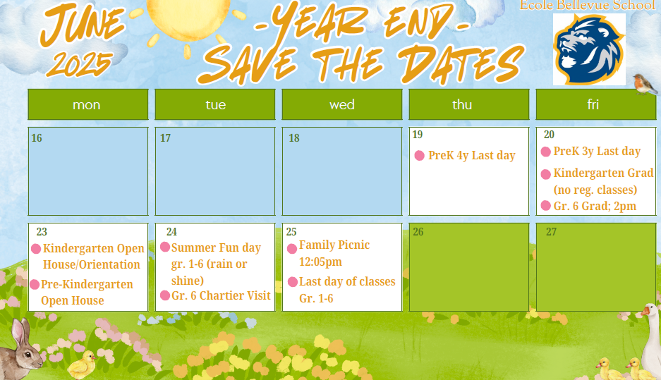 YEAR END SAVE THE DATES